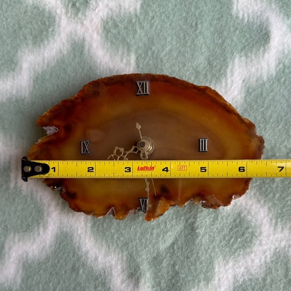 Amber Brown Agate slice Clock - Picture 4 of 5